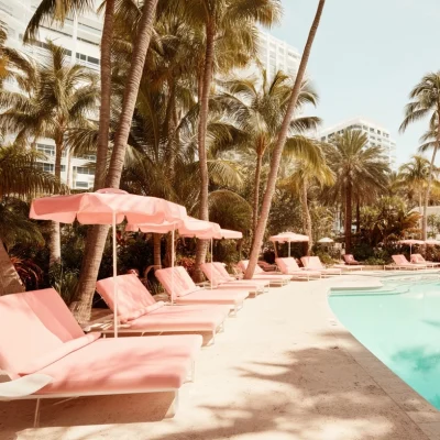 Tropical Poolside Scene
