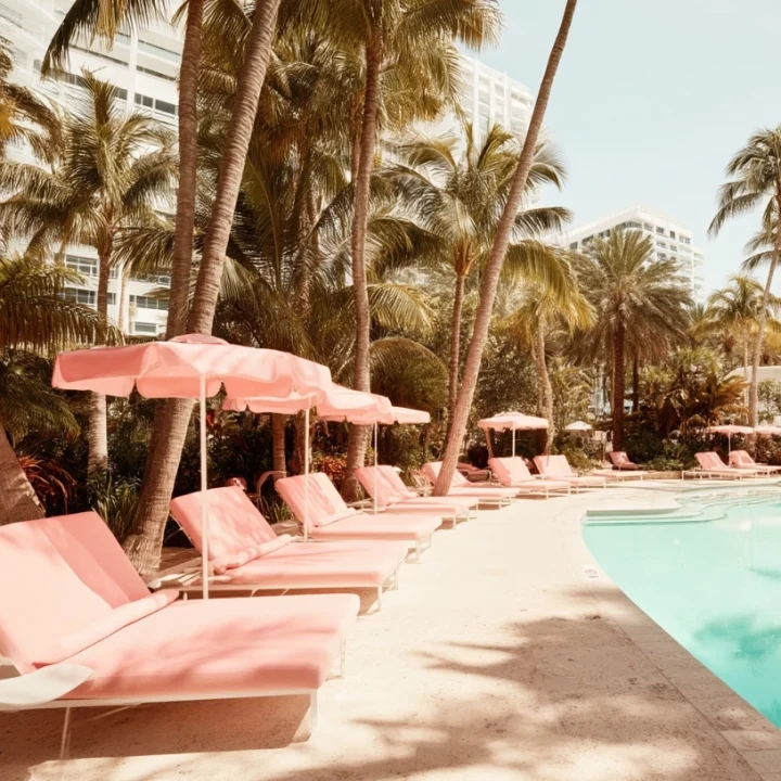 Tropical Poolside Scene