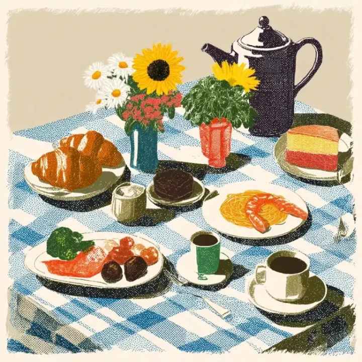 Abstract Cafe Table Sketch