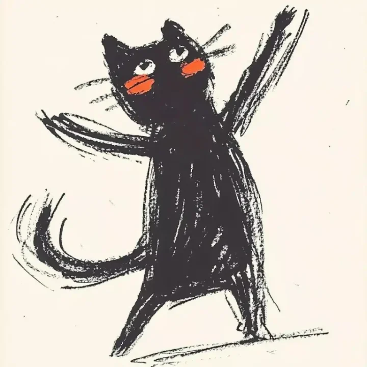 Black Cat Dancing Digitally