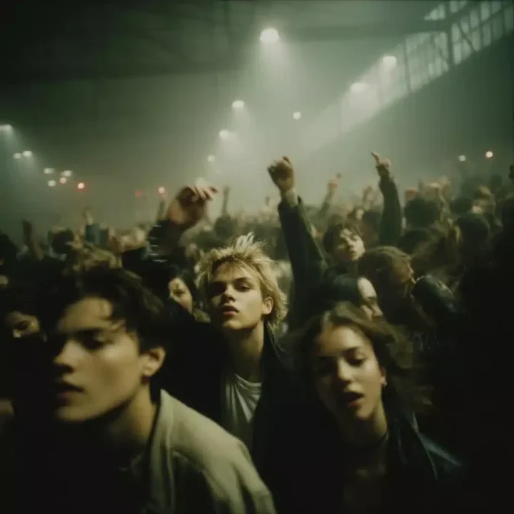 Candid Techno Rave Scene