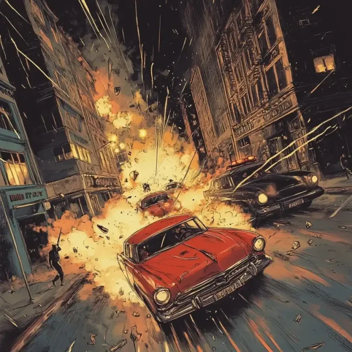 Cinematic Chase Vintage Comic