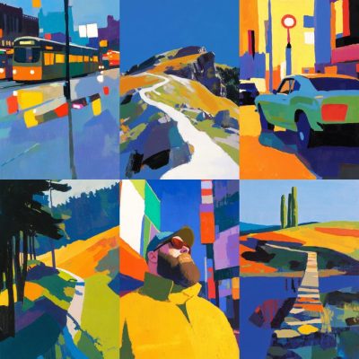 Color - Block Collage Landscape Oil Paintings