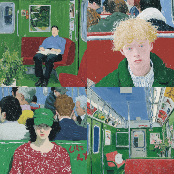 Expressive Oil Paintings of Subway Commuters