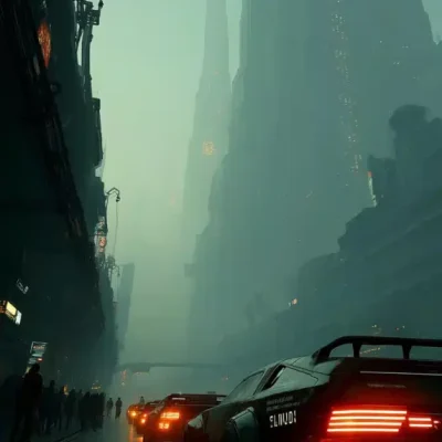 Futuristic Car in City