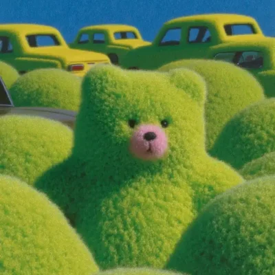 Lime Cars and Teddy Bears Design