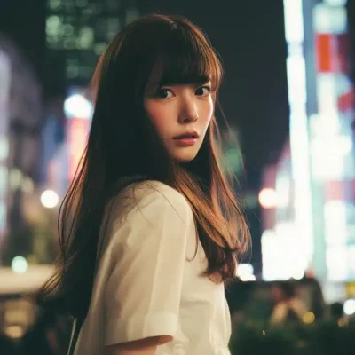 Japanese Model in Cityscape