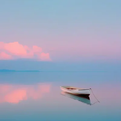 Minimalist Rowboat at Sunrise