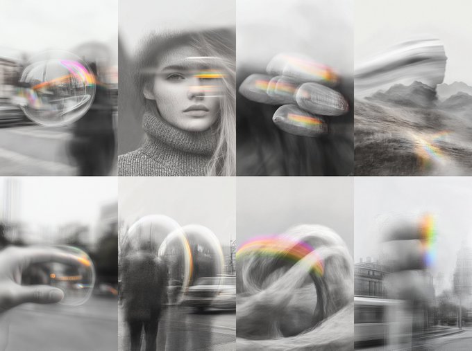 Monochrome Soap Bubble Series