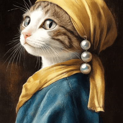 Noble Cat Oil-Painting Portrait