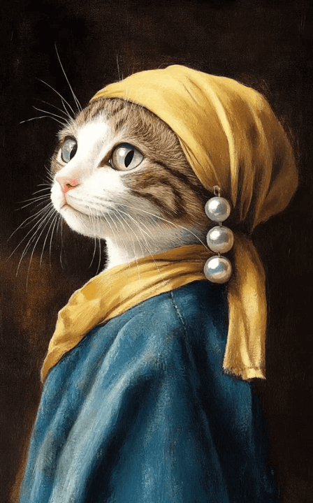 Noble Cat Oil-Painting Portrait