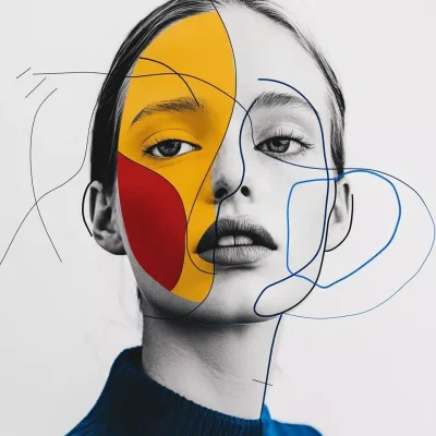 Nordic Model With Line Art