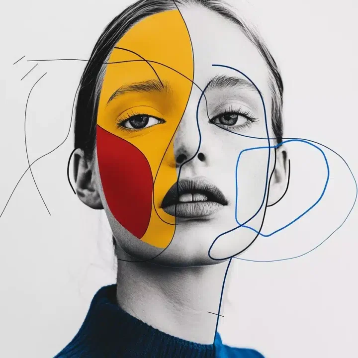 Nordic Model With Line Art