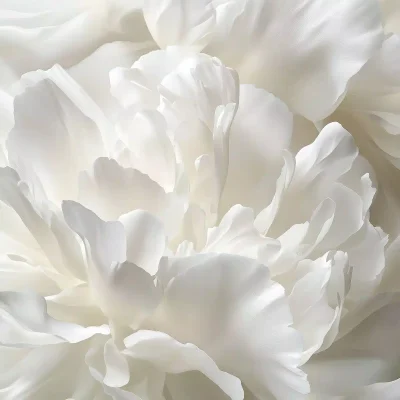 Photorealistic White Peony Petals
