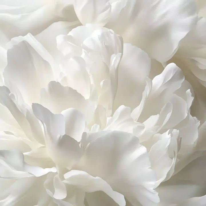 Photorealistic White Peony Petals