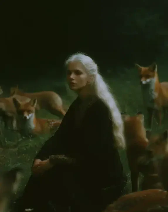 Slavic Woman in Forest