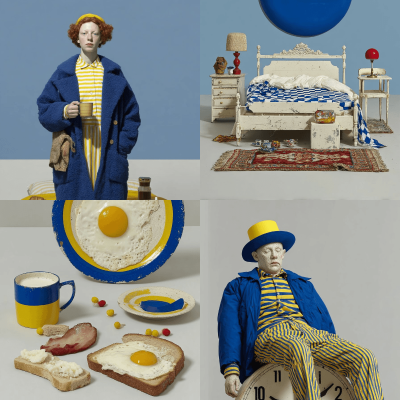 Surreal Blue & Yellow Monochromatic Fashion & Still Life