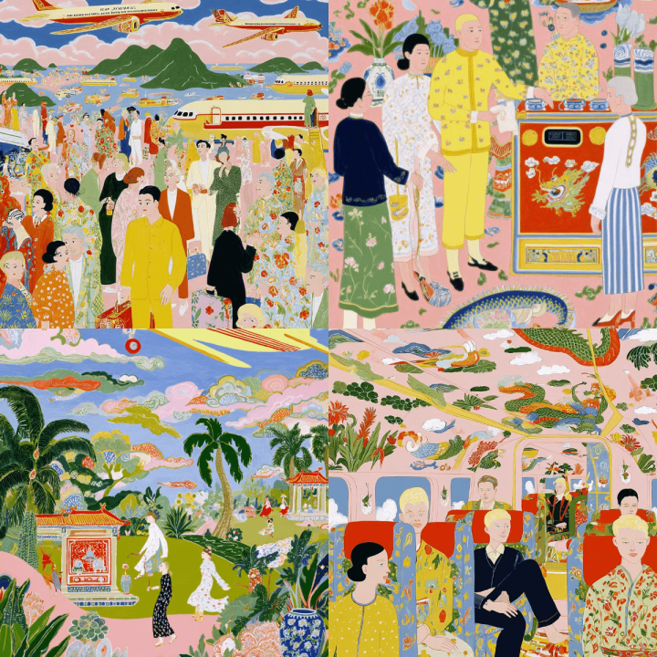 Vibrant Folk Art Inspired Modern Life Paintings