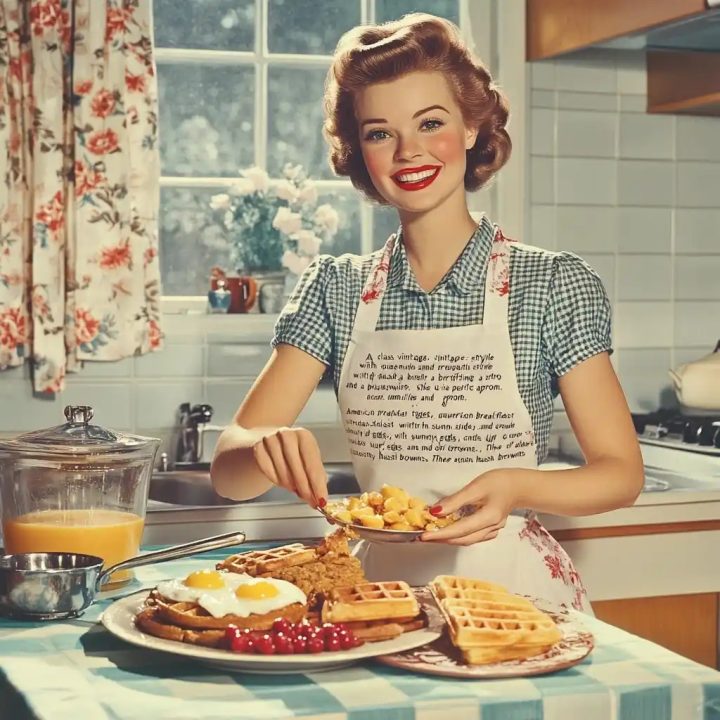 Vintage Housewife in Kitchen